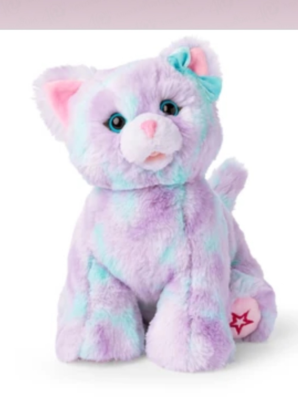American Girl Purrpley Pink Kitty Cat Plush 14” Retired Pastel Rainbow